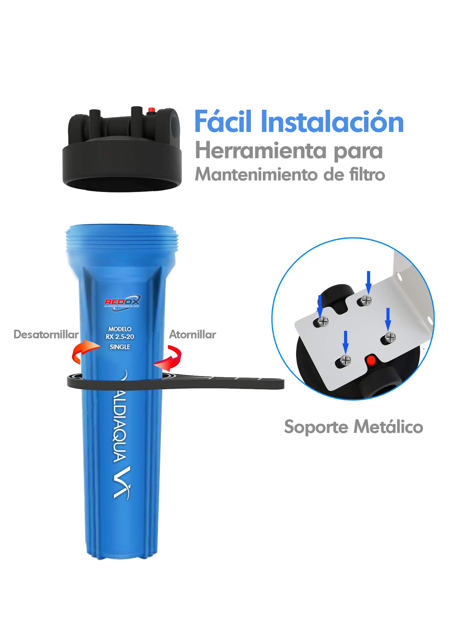 Filtro RedOx 2520 Reduce Hierro, Manganeso, Turbiedad, Mal Olor, Sabor y Color (Lavable Y Reutilizable) - Imagen 2